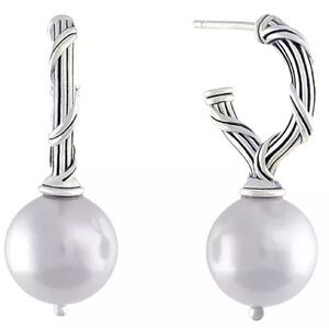 Peter Thomas Roth Bead Earrings with white sea shell pearls in sterling silver